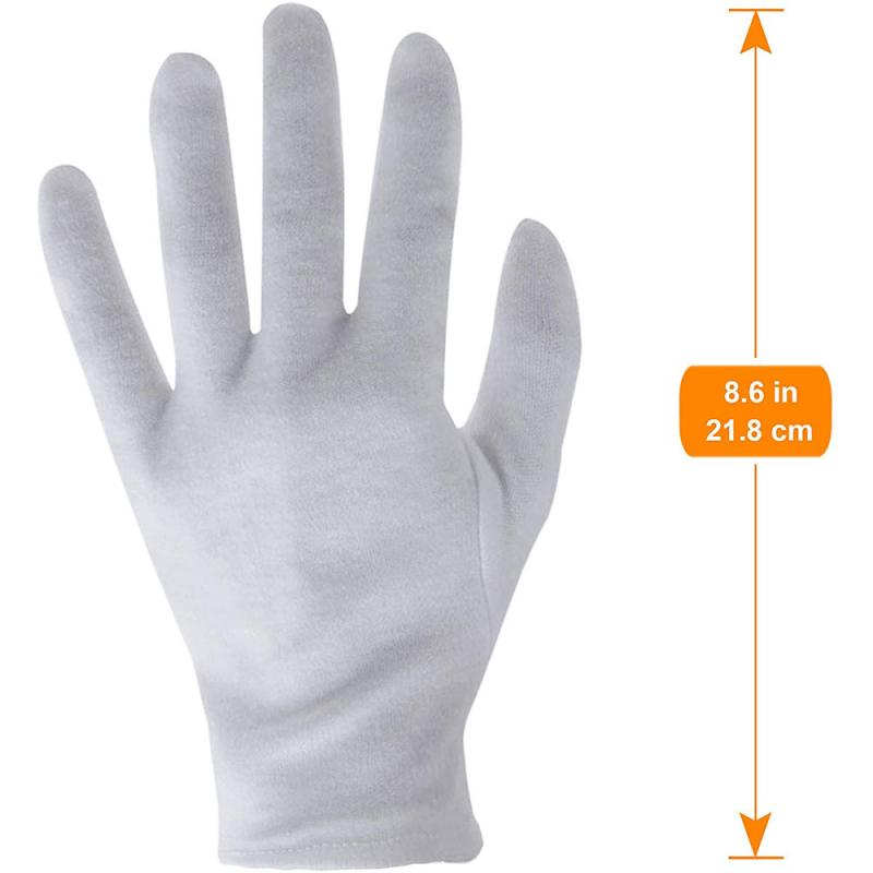 2PCS White Gloves 1 Pairs Soft Cotton Gloves Coin Jewelry Silver Inspection Gloves Stretchable Lining Glove Motorcycle Gloves