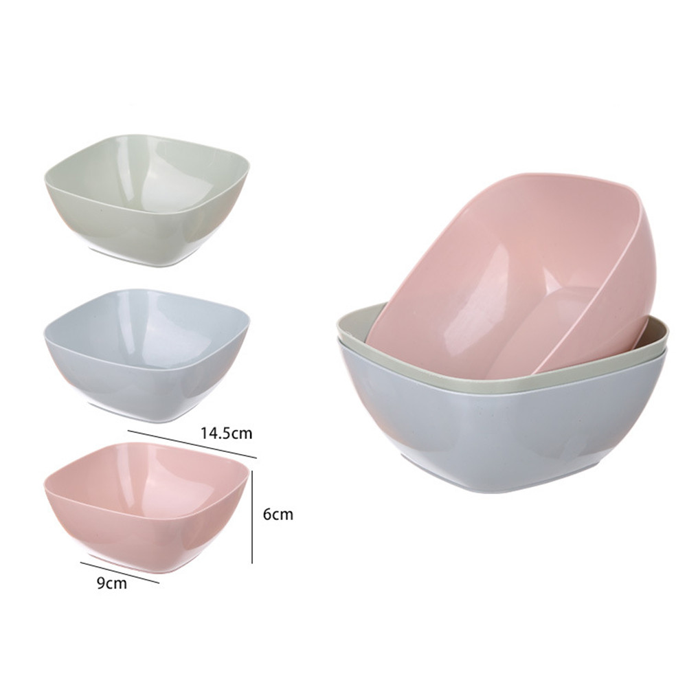 Food-Grade Plastic Bowls Square Fruit Snack Candy Salad Plate Bowl Dessert Tray Dishes Tableware Breakfast Bowl Kitchen Product