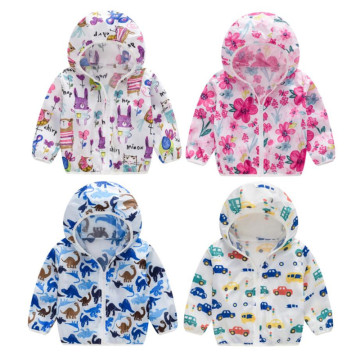 2020 Cute Baby Girl Jacket Boy Hooded Coat Sunscreen Baby Boys Girls Long Sleeved Summer Sun Protection Kids Clothes Outwear