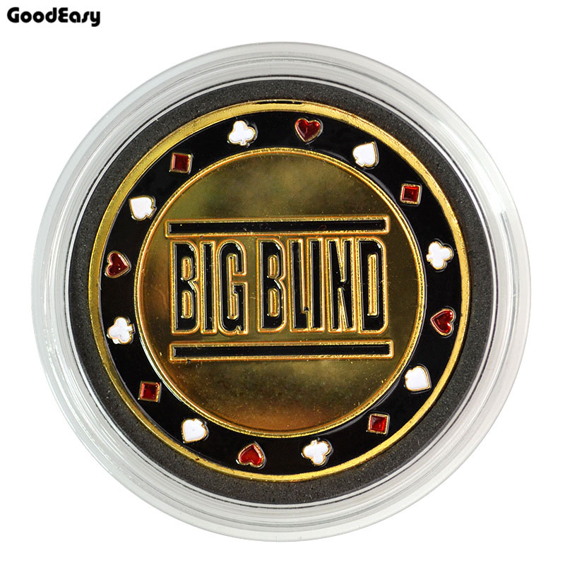 Hot Poker Card Guard Protector Metal Token Coin with Plastic Cover Metal Poker Chip Set Texas BIG BLIND Poker Dealer Button