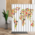 Colorful Fruit Map Shower Curtain Set Waterproof Creative Bathroom Decor Home Fabric Bath Screen With Hooks Curtains For Kitchen