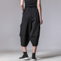[EAM] 2021 New Spring Autumn High Elastic Waist Pockets Spliced Simple Loose Wed Leg Pants Women Trousers Fashion Tide JY915
