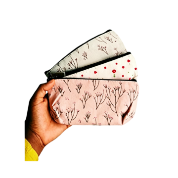 floral cotton mini flat pencil bag
