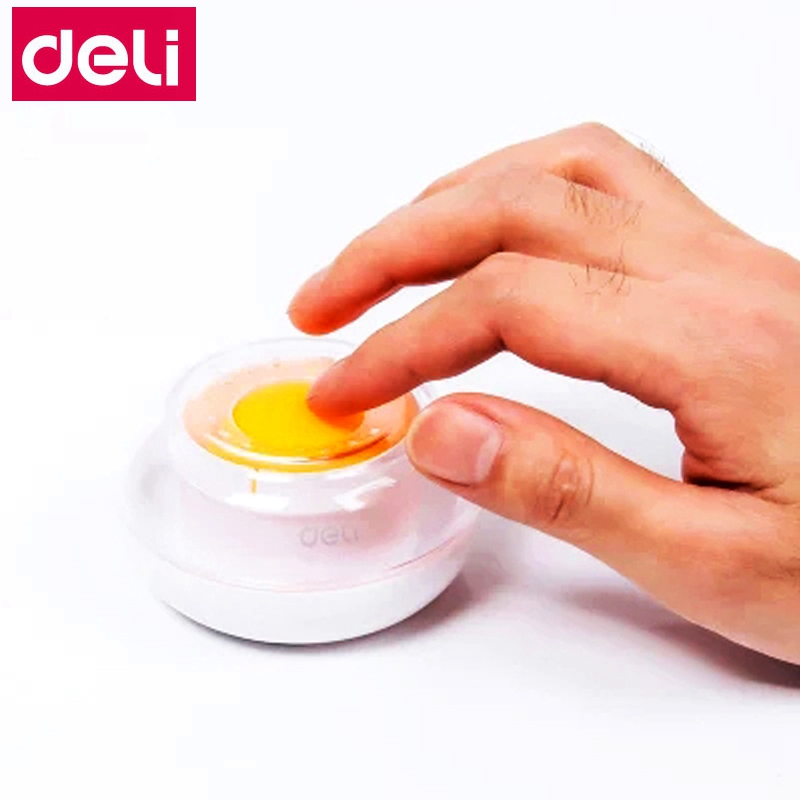 Deli 9109 Wet Hand Apparatus cute finger wetted tool for office financial analyst file arrange supply round ball desk paper mate