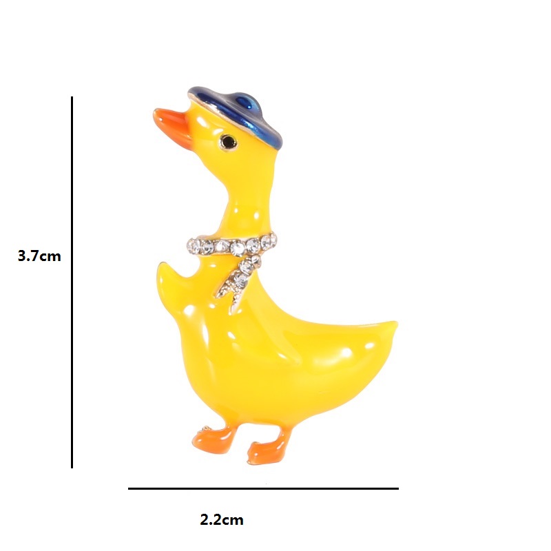 Wuli&baby Yellow Enamel Cute Duck Brooches For Women Animal Casual Party Brooch Pins Gifts