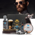 Men Beard Care Set Styling Tool Beard Bib Aprons Balm Beard Oil Comb Moisturizing Wax Styling Scissors 10PCS/Set