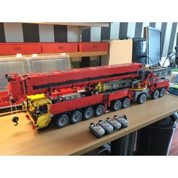 NEW 2021 Technology Building Block Moc-7909 Boom Engineering Truck Crane High Difficulty Challenge Remote Control Assembly Toys