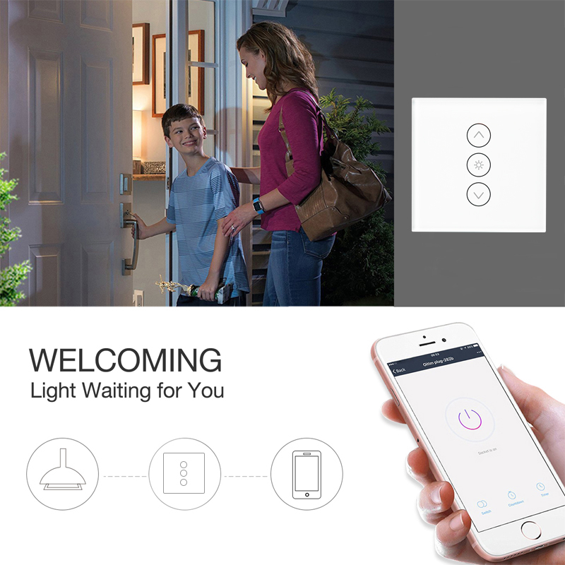 Wifi Smart Wall Touch Light Dimmer Switch US Standard APP Remote Control Works with Amazon Alexa and Google Home