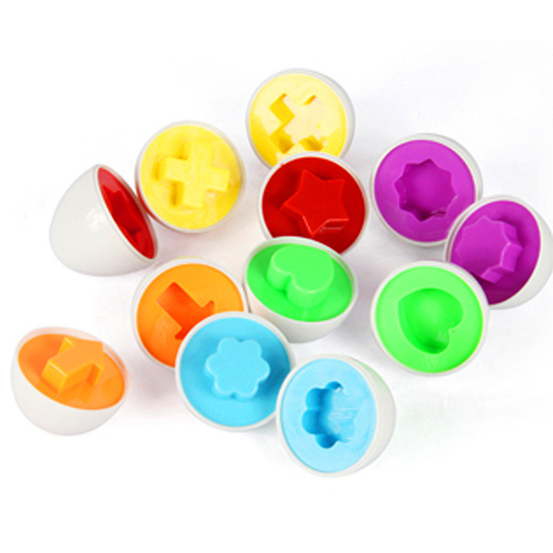 6pcs Paired Eggs Toys For Kids Learning Education Toys Mixed Shape Wise Pretend Puzzle Smart Eggs Smart Baby Learning Toys