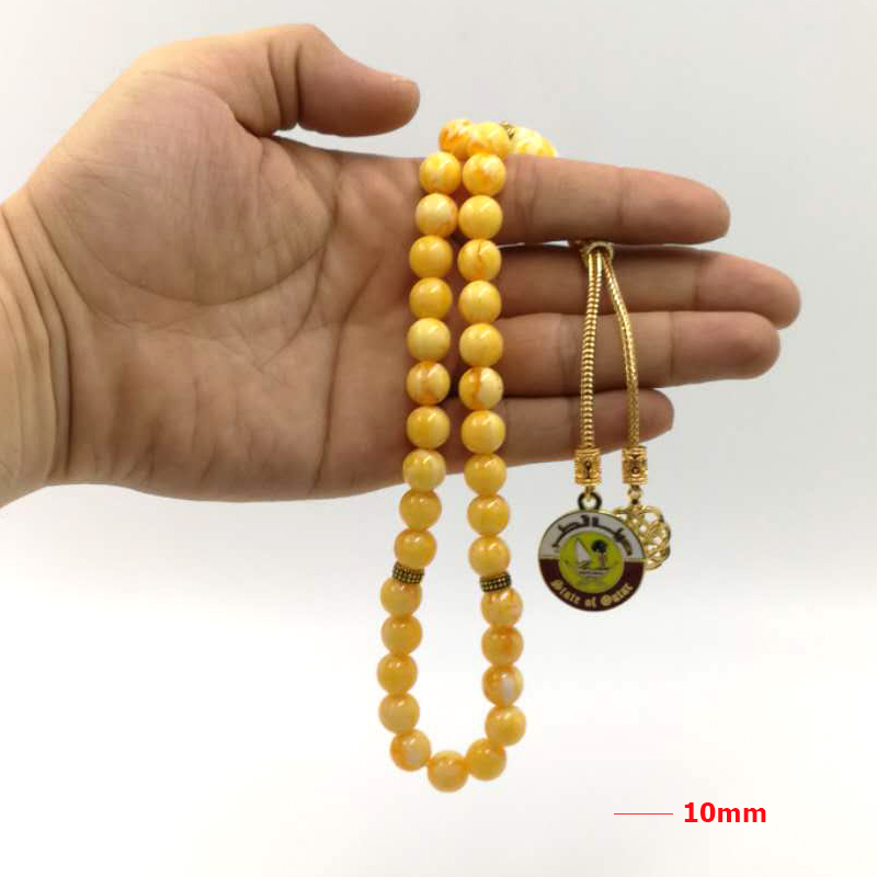 New arrival Qatar badge Resin Tasbih 33 66 99 beads Muslim misbaha Arab country flag bracelet Man's accessories Islam Rosary