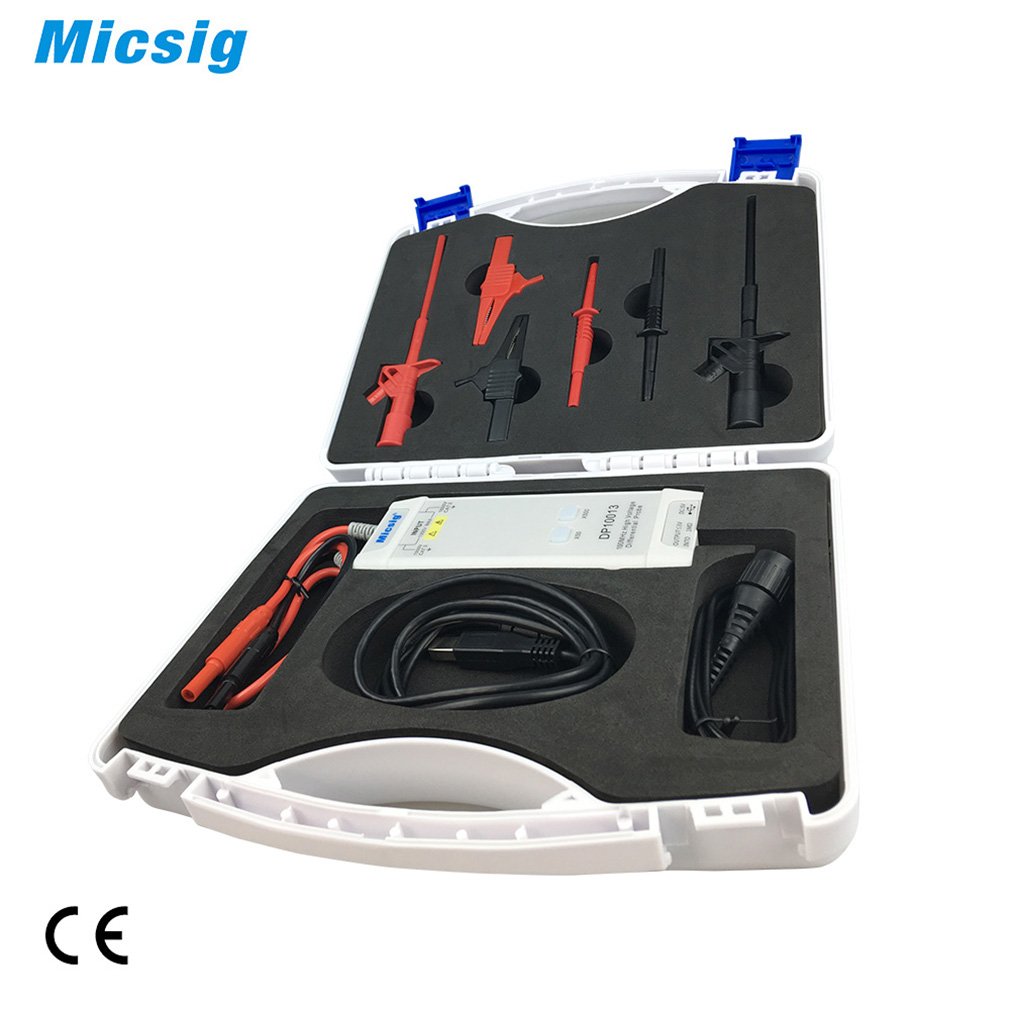 Micsig Oscilloscope 1300V 100MHz High Voltage Differential Probe Kit 3.5ns Rise Time 50X/500X Attenuation Rate DP10013