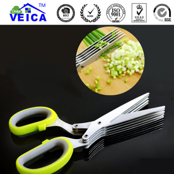 Stainless Steel Kitchen Scissors, Multi-purpose Household Seaweed Green Onion 5 Chopped Fresh Layer cut Shredding Scissors