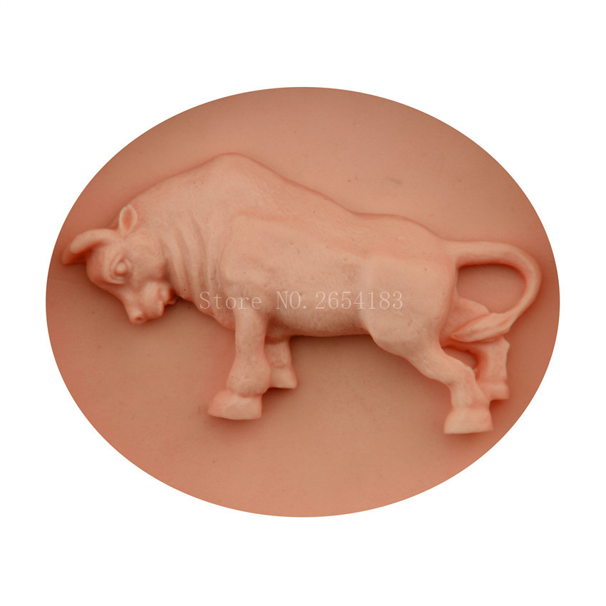 Bullring Animal cattle ox Silicone Fondant Soap 3D Cake Mold Cupcake Jelly Candy Chocolate Decoration Baking Tool Moulds FQ2196