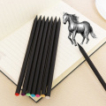 5Pcs Black Rod HB Pencil With Colorful Diamond Cute Black Wood Standard Pencil For School Painting Drawing Writing Child Pencils