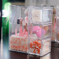 Makeup Brush Storage Box Organizer Dust-proof With Cover Cosmetic Tool Holder Acrylic Clear Pearl Multi-style