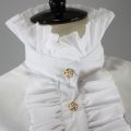 1PC Womens Victorian Vintage Palace Half Shirt Blouse Stand-Up Ruffles Fake Collar