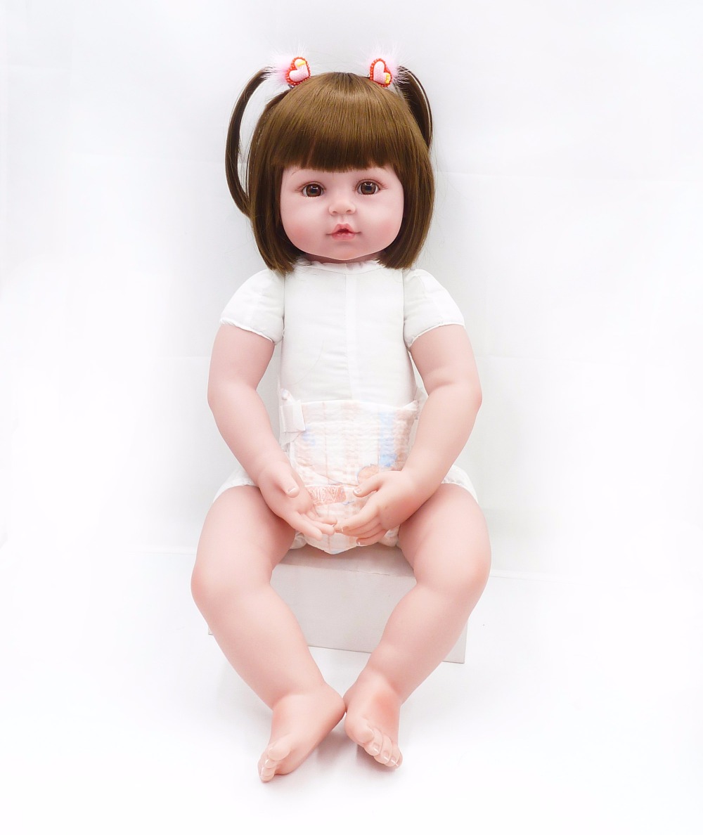 60cm Soft Silicone Reborn Baby Doll Toys Like Real 24inch Princess Toddler Girls Babies Dolls Lovely Birthday Gift Fashion Xmas