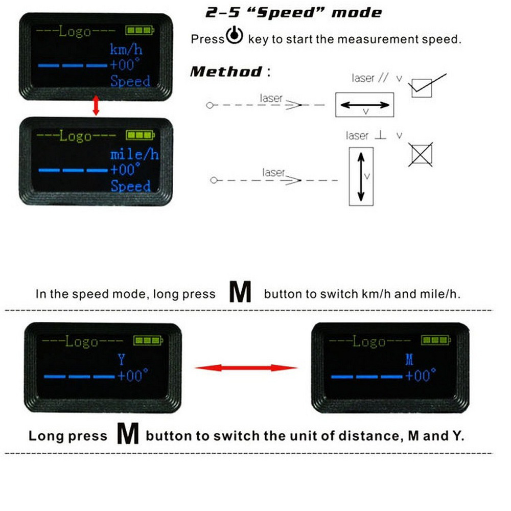 700m Laser Rangefinder Speedometer Fog Day Mode Horizontal Distance for Hunting OLED Display High Precision Laser Distance Meter