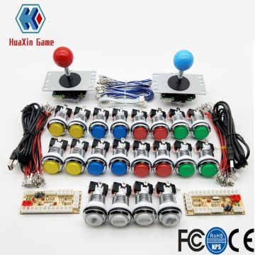 Zero Delay Arcade cabinet DIY kit for 5V LED chrome push button copy SANWA Joystick 1 & 2 player COIN USB to PC / Raspberry Pi