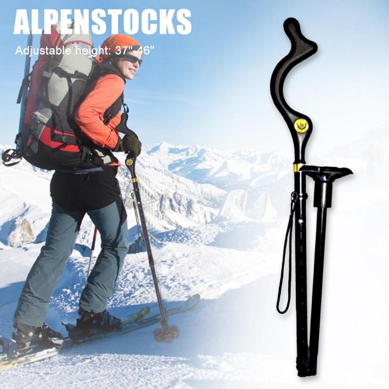 Aluminum Alloy Telescopic Folding Cane Lightweight Walking Stick Portable outdoor ski camp Walking Cane hiking poles for Elder