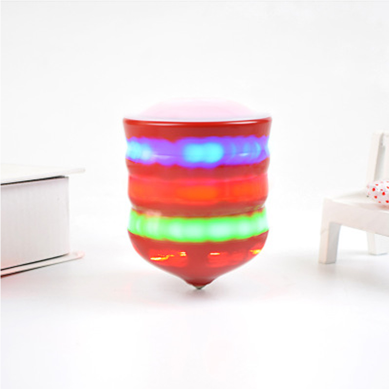 1pcs Wooden Luminous Music Gyro Interesting Children Toy Colorful Flash LED Light Spinning Top Laser Music Gyroscope Gift To Kid
