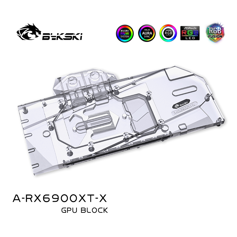 Bykski 6900 6800 GPU Water Cooling Block, Full Cover Cooler For AMD Founder Edition Radeon RX 6900 6800 XT, A-RX6900XT-X