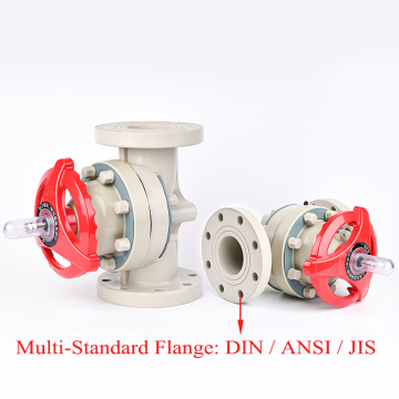 Industrial PPH Flanged Diaphragm Valve | DIN/ANSI/JIS Standard | PTFE+EPDM Double Layer Diaphragm