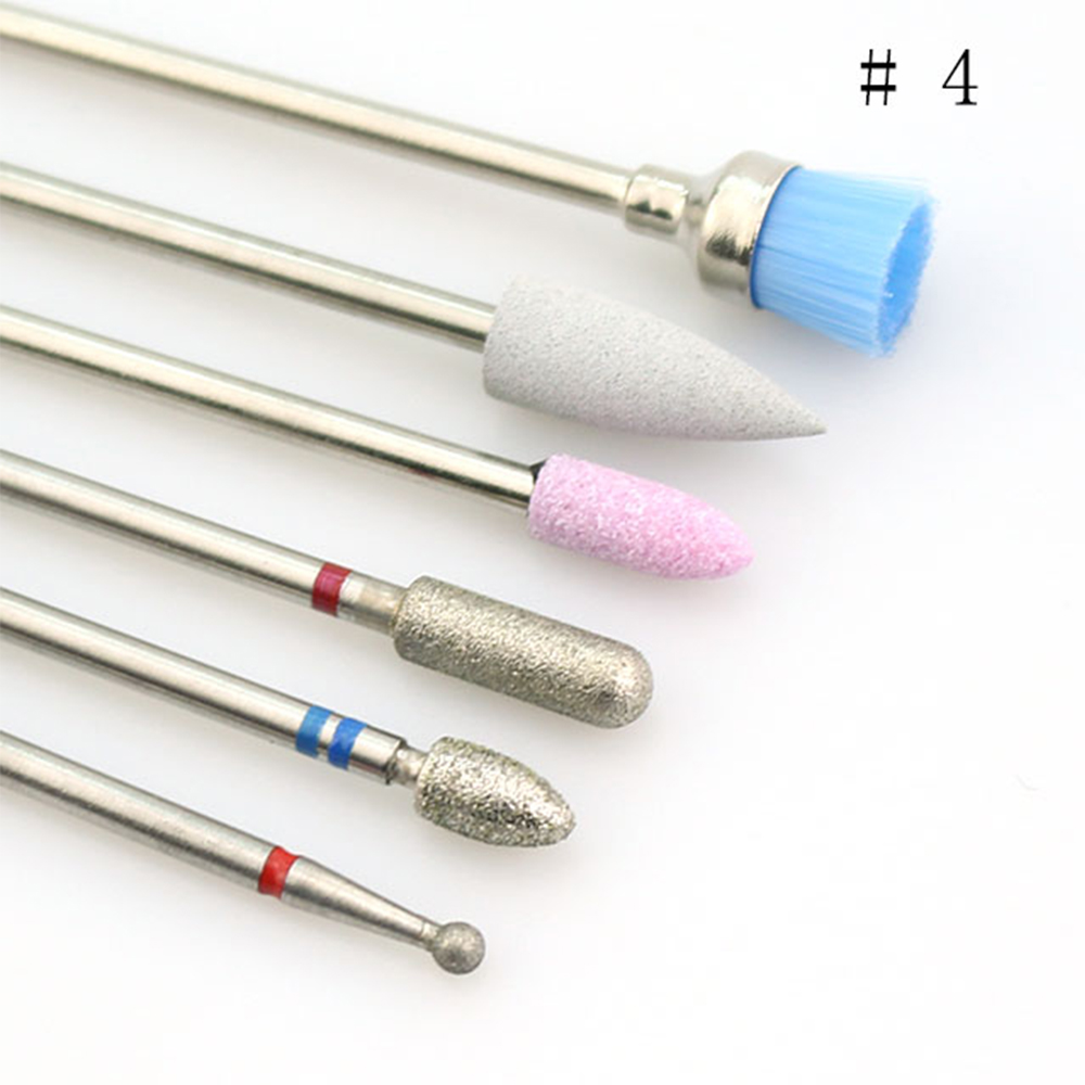 9 Types Stone Ceramic Nail Drill Set Diamond Milling Cutter Brush Electric Rotary Machine Bits Cuticle Clean Accessoires Tools