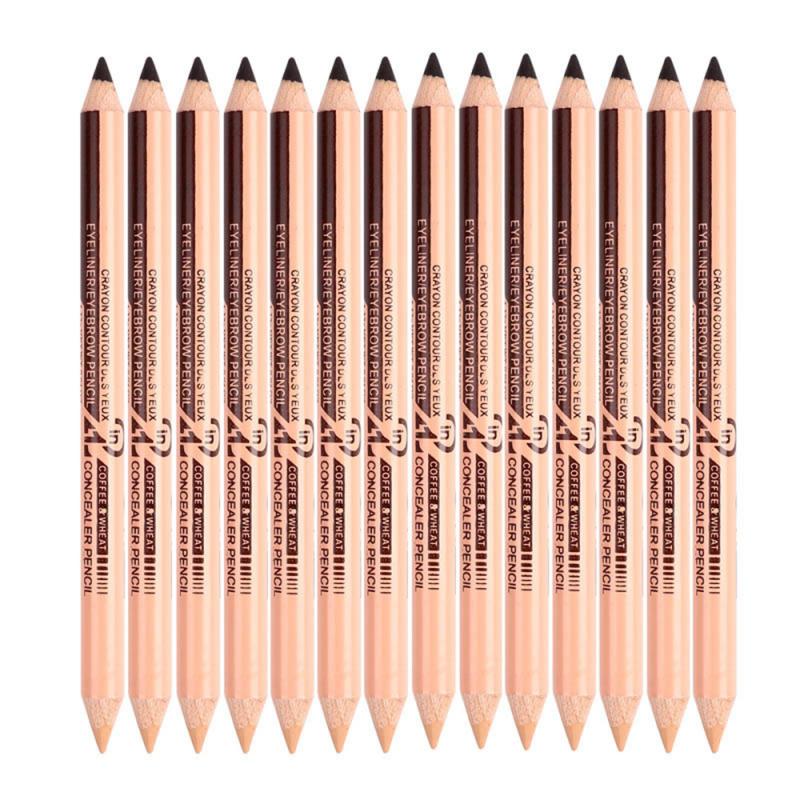 Double-Headed Black Eyeliner Pen Professional And Lasting Waterproof Anti-Stain Pencil Concealer Pen Women Anti-Dark Circles