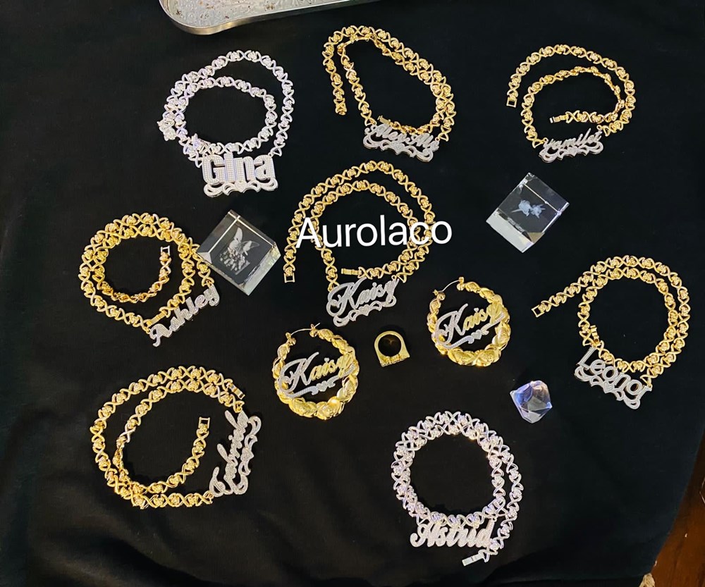 AurolaCo XOXO Customized Name Necklace Custom Name Necklace Personalized XOXO Necklace Gift for Women