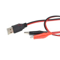 USB Alligator clips Crocodile wire USB Male to tester Detector DC Voltage meter ammeter capacity power meter monitor, etc