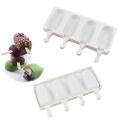 4 Cell Ice Cube Tray Silicone Ice Cream Molds Food Safe Popsicle Maker DIY Homemade Freezer Ice Lolly Mould Home Kitchen
