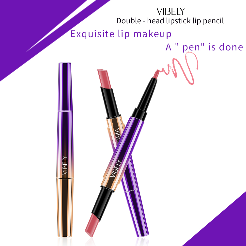 2 in 1 Double Headed Lasting Waterproof matter Lip Liner Stick Pencil Pigment Lip Liner Pen maquiagem