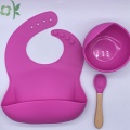 Waterproof 3 Pack Silicone Baby Feeding Bib Sets