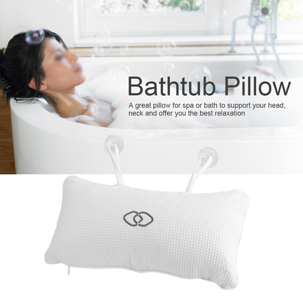 Bathroom Product Accessories Non-Slip Bathtub Spa Pillow Bath Cushion With Suction Cups Head Support Neck Massage Pillow Cushion