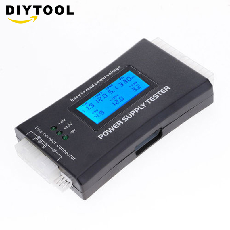 1PCS Digital LCD Power Supply Tester Multifunction Computer 20 24 Pin LCD HD ATX BTX Voltage Test Source battery tester