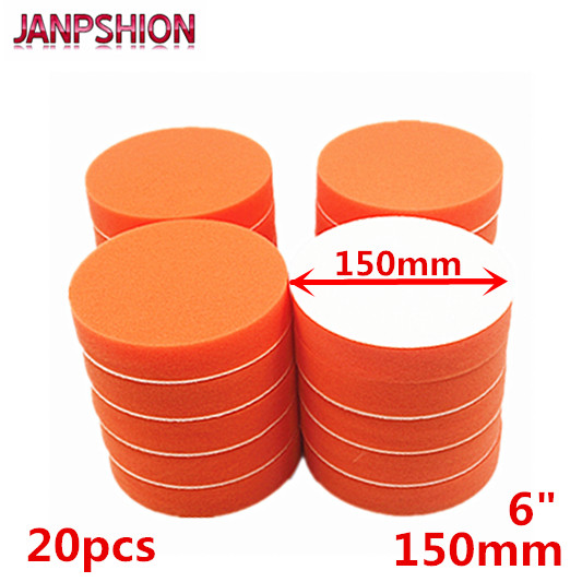 JANPSHION 20PC 150mm Gross Polishing Buffing Pads 6" flat sponge Car Polisher Clean waxing Auto paint maintenance care