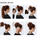 1 piece Heat Resistant Synthetic Hair Elastic Chignon Hairpiece Curly Bun Mix Gray Blond Natural Chignon Hair Extension #277409