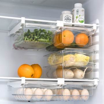 Refrigerator Drawer Type Storage Box Portable Basket Large Capacity Vegetables Egg Fruit Holder Clipping Hanging Drawer