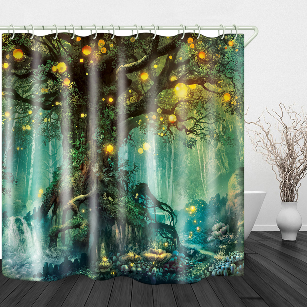 3D waterproof bath curtain- (3)-5