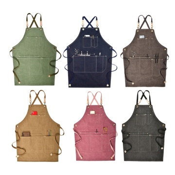 Summer Canvas Work Apron Denim Version Hairdressing Hairdresser Floral Barista Dropshipping