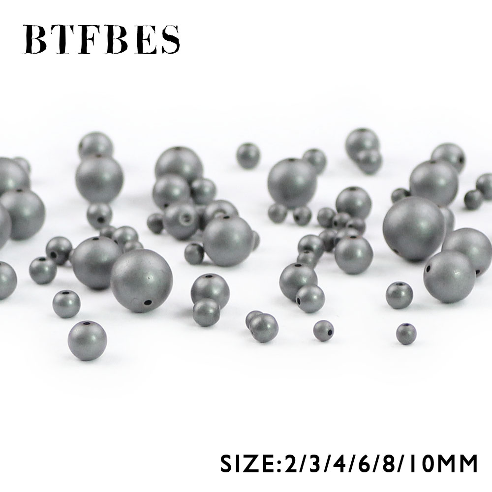 BTFBES Matte Black Hematite beads Natural Stone ore Round Loose beads ball 2/3/4/6/8/10MM beads For Jewelry bracelet Making DIY