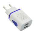 LED USB 2 Port Wall Home Travel AC Charger Adapter For S7 EU Plug 5V 2A for charging Cell phones cameras MP3 players
