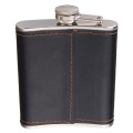 Arshen Top Quality 7oz Stainless Steel Hip Flask Flagon Liquor Whiskey Wine Pot Leather Cover Bottle Travel Tour Barware