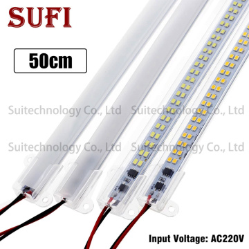 5pcs High Voltage AC220V drive-free double row 2835 hard light bar 50cm showcase mall store lighting project lighting LED strip