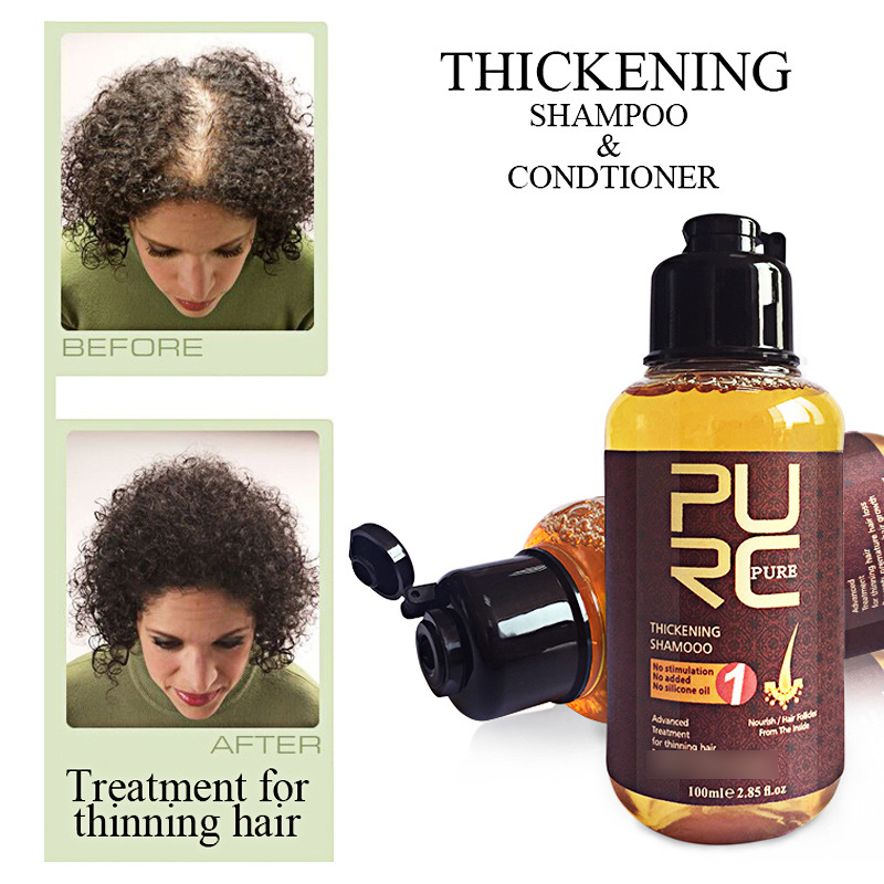 100ML PURC Herbal Ginseng Hair Shampoo Treatment For Hair Loss Help Hair Regrowth Serum Repair Hair Root Thicken Shampoo