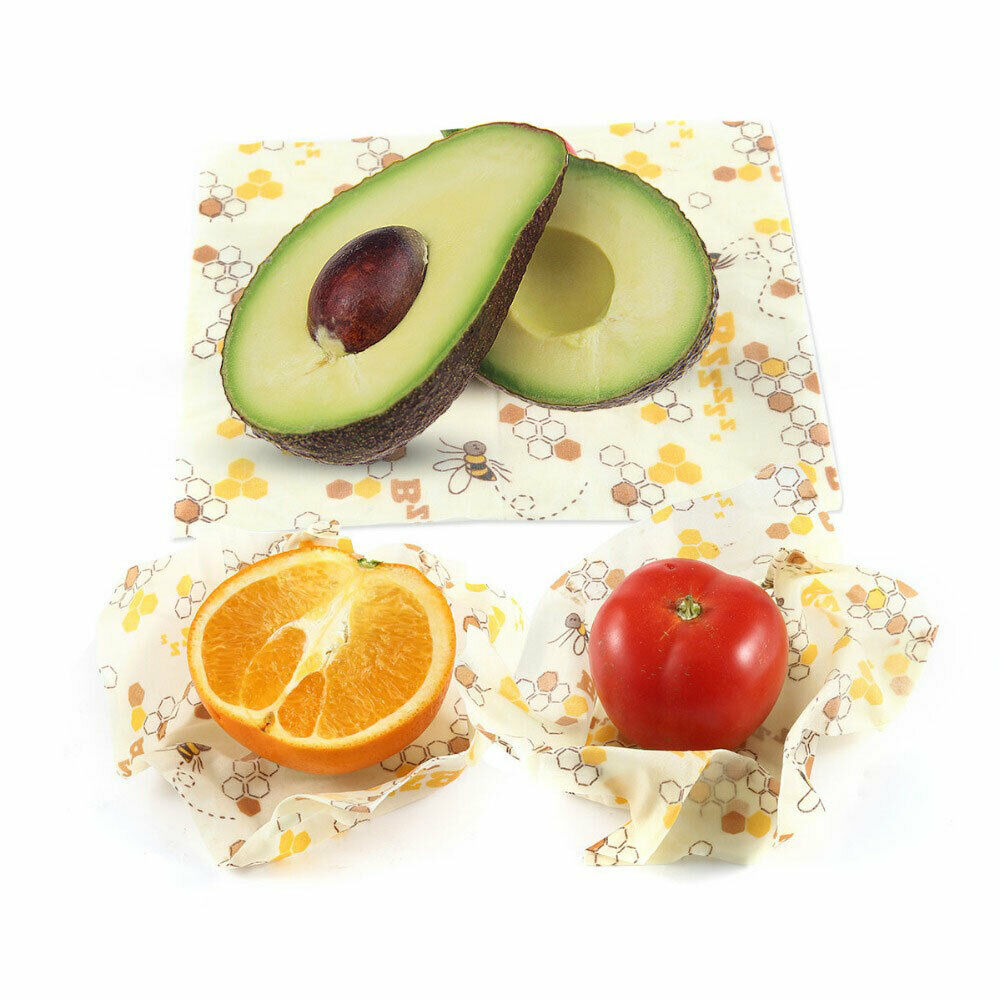 hot sale Reusable Natural Beeswax Reusable Food Wraps Eco Living No More Plastic Bee Wax Cloth Fruit Storage Pouch Food Wraps