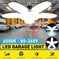 80W LED Garage Light B22/E27 Base Lamp Bulb with 5 Adjustable Panels Foldable Garage Lamp Industrial Lighting for Warehouse