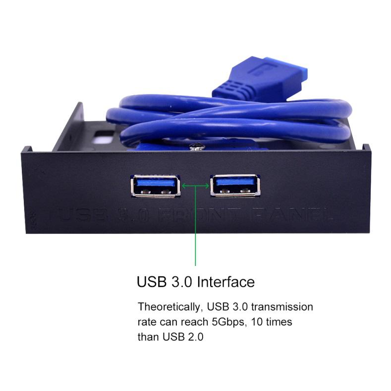 USB3.0 Floppy Drive Front Breadboard 3.5-Inch 19pin Turn Usb3. 0 Dual-Port DIY Expanding One plus Two
