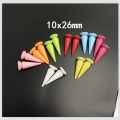 10Sets 10*26mm Bullet Cone Colorful Spikes And Studs For Clothes DIY Handmade Cool Punk Garment Rivets Leather Craft Bag Shoes